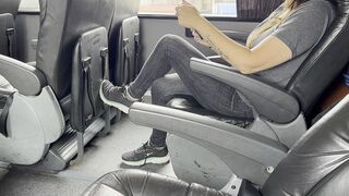 Oral sex on public transport, I invite a strange tourist to sit next to me, she sucks me until I ejaculate (part 1)