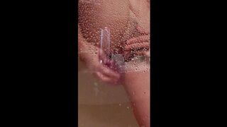 Latina Mom Shower Dildo Masturbation