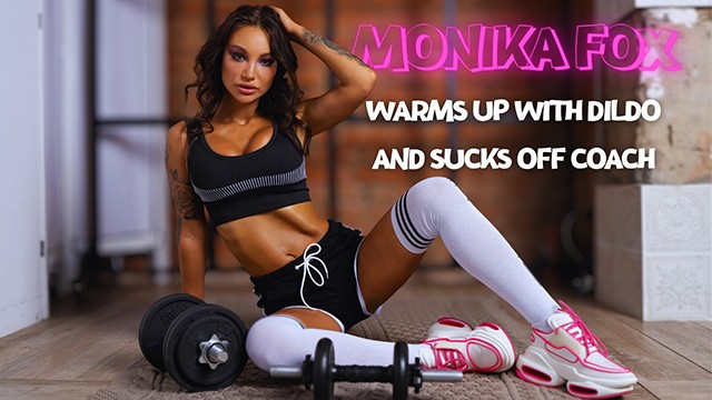 Monika Fox After Warming Up With A Big Dildo Of Her Pussy Sucked Coach With A Facial