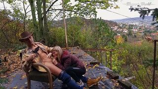 Behind The Scenes Of Petite chick Gina Gerson loves fucking her pussy outdoor