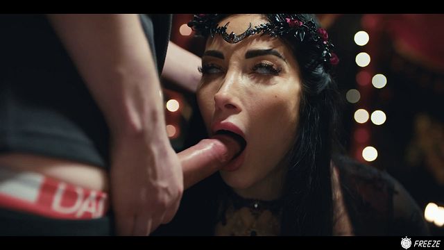 Hot MILF Swallowing Cum - Big Boobs Brunette Facefucked In Time Stop Freeze Porn