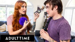 ADULT TIME - Upset Busty Redhead MILF Sophia Locke Finds Condoms In Stepson's Drawer!