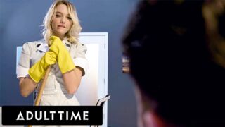 ADULT TIME - Sexy Office Maid Kenna James Teases Overworked Married Boss For Sneaky ANAL Affair