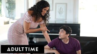 ADULT TIME - Stepmommy Penny Barber Teaches Stepson Ricky Spanish A Lesson About Looking At Nudes!