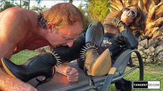 TANGENTOD - Two Girls On Latex and One Guy Domination
