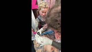 Tattooed and Piercings Titty Tattoo Session Turns Into Wild Anal Ride