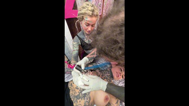 Tattooed and Piercings Titty Tattoo Session Turns Into Wild Anal Ride