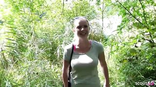 German Ginger Girl with Green Eyes Talk to Risky Public POV Fuck by Stranger