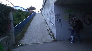 He picks her up from the train station, and then they fuck and give each other blowjobs all over the place on the way home.