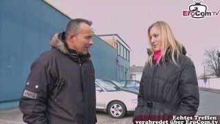 German blonde approached on the street and fucked in the ass