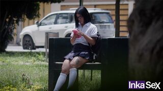 Innocent big ass Latina schoolgirl is taken with lies to a stranger's house to fuck