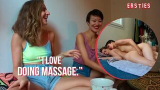 Ersties - Yumi Gives June a Hot Rubdown Before Making Her Moan