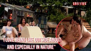 Ersties - 3 Lesbians Tour The Lake Topless Before Having Sex