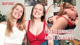 Ersties: Cute Lesbian Babe Uses a Glass Dildo While Anal Licking On Her Friend