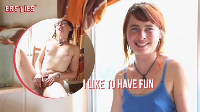 Ersties: Amateur Redhead Plays With Her Hairy Pussy And Cute Tits