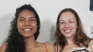 Two Dirty Forest Nymphs Get Frisky Outdoors