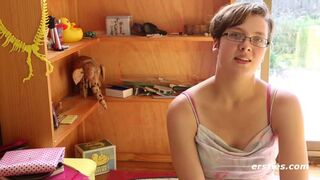 Short Haired German Student Immie Masturbates