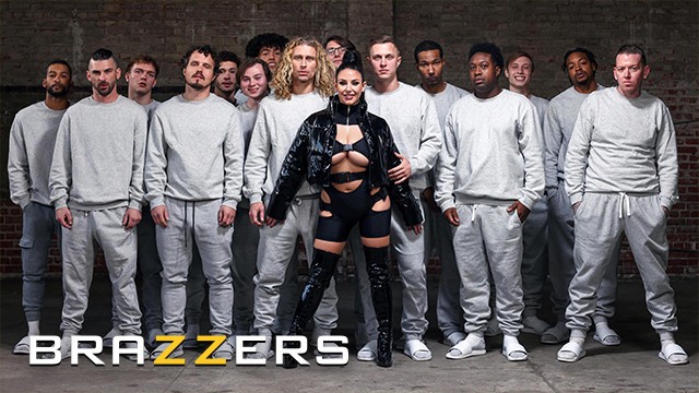 Brazzers - Dirty Angela White Blows Every Throbbing Cock In The Room Until They Leak All Over Her