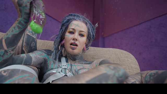 Double Anal Penetration on Heavily Tattooed Girl - Sloppy BJ, ATM & Massive Anal Gapes