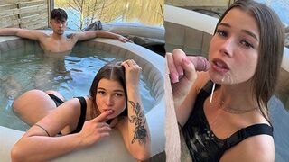 Homemade XXX - Beautiful Olivia Sparkle Perfect Morning Sex with Boyfriend in Outdoor Bath