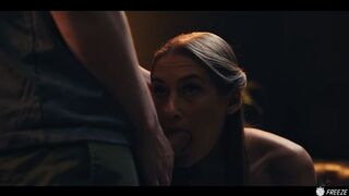 Rude HR Boss Frozen In Time - Interracial Threesome Facial & Hard Rough Sex