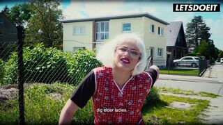 Kinky German Granny in Cosplay Bends Over Outdoors... What She Does Next Will Make You Rock Hard