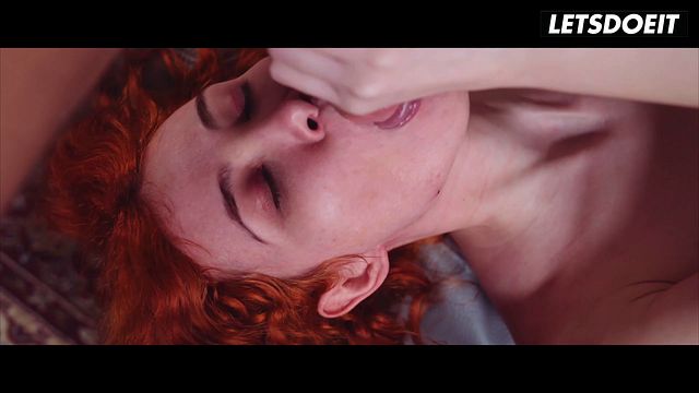 Redhead Gives Titjob Then Drops to Her Knees for a Messy Blowjob... Saliva Dripping Down His Thick Cock