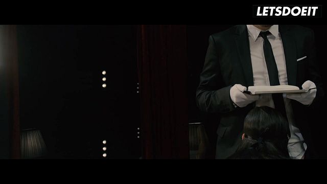 Elegant Brunette in Corset and Mask Gives Slow Teasing Blowjob, Licks Every Inch of His Shaft