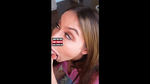 Nicole Grabs Stepdad's Cock and Shoves It in Her Mouth Before He Can Object