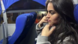 I suck an unknown passenger on a real bus and he cums in my mouth