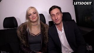 Slim Blonde Picked Up in a Van... He Puts His Hand on Her Thigh and She Doesn't Pull Away