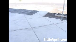 Blonde Little April Masturbates in Public
