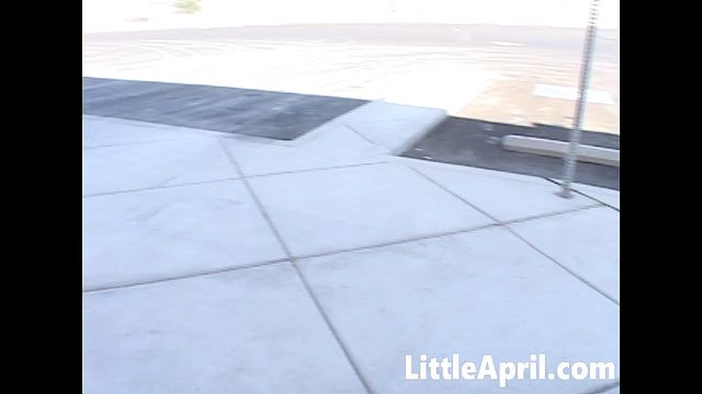 Blonde Little April Masturbates in Public