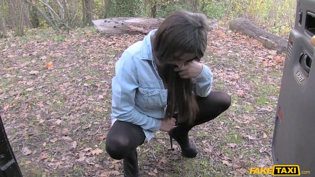Fake Taxi - Horny stripper pees in public then deepthroats big cock and titfucks