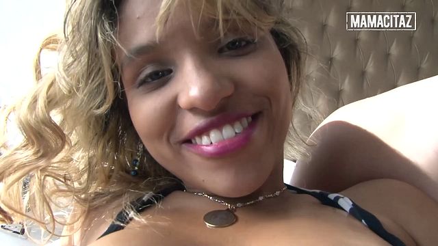 Blonde Latina's Wet Pussy Spread Wide... Then She Grabs His Dick