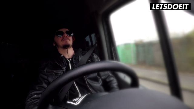 Inked Redhead With Dreadlocks Gets Talked Out of Her Top in a Van