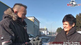 Old German housewife asked about sex on the street