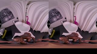 Hot bath for two and cumshot on her ass