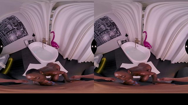 Hot bath for two and cumshot on her ass