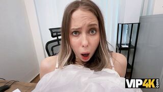 VIP4K. She wanted to sell her Wedding dress, but he wants to Fuck her