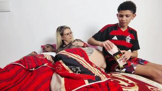 Stepson Fucking Stepmom, Her Husband Looking Horny Upon Seeing