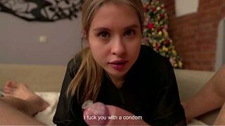 "With Condom-It's Not Cheating. Stop Why You Take Off?": Busty Neighbor Cheating. POV. Dirty Talk
