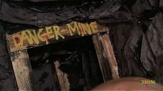 With no strength left the miner lays down on the ground drenched in sweat. A blonde milf fairy pops up and luckily for him her massive boobs and thirsty cunt are begging to get filled by his meat.