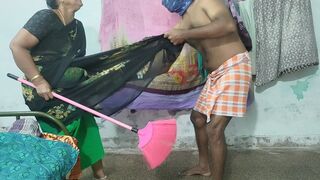 My stepmother was cleaning the house with a broom. I lifted her skirt up and down.
