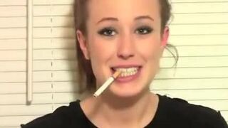 Trisha Annabelle smoking on webcam