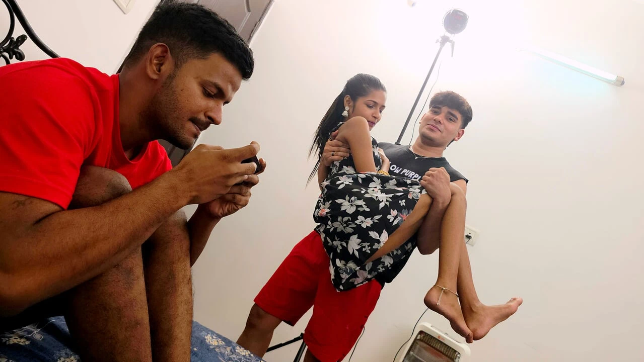 Two stepBrother have Sex with stepsister Threesom video