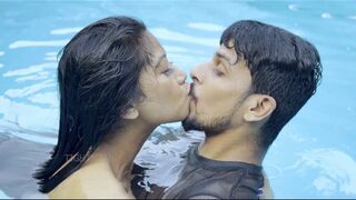 Hot Indian couple had sex while having fun in the swimming pool.