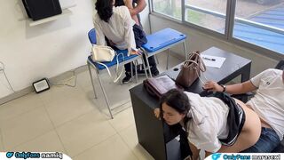 Students have sex in the classroom I take advantage and fuck the teacher
