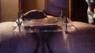 Femdom's daughter DESTROYS slave's ball in vise