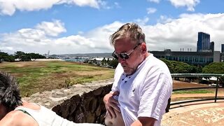 I Just Met This Visitor to Hawaii -- and Here We Are, Outdoors, Playing